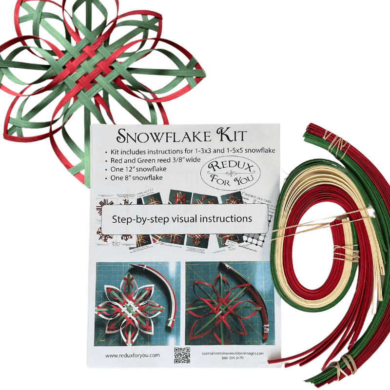 Handmade Reed Snowflake Kits in Vibrant Colors